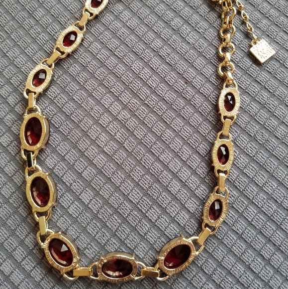 Anne Klein Costume Jewelry Necklace - Red and Gold - Picture 6 of 6